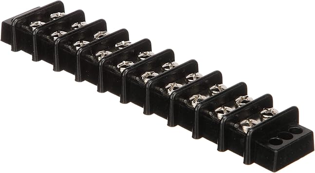 Seachoice Terminal Block, 10-Gang, Nickel Plated Brass Terminals