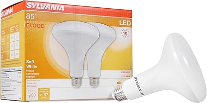 SYLVANIA LED Flood BR40 Light Bulb, 85W Equivalent Efficient 13W, E26 Medium Base, Dimmable 2700K Soft White - 2 Pack (79498)