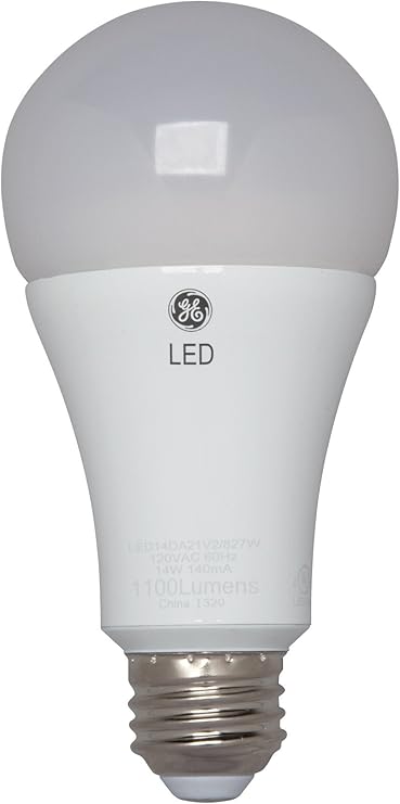 GE Lighting 22711 LED 16-watt (100-watt replacement), 1600-Lumen A21 Bulb with Medium Base, Soft White, 1-Pack