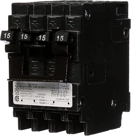 Siemens Q21515CT2 Two 15-Amp Double Pole Circuit Breaker