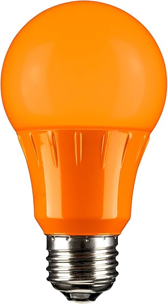 Sunlite A19/3W/O/LED LED A19 Colored Light Bulb, 3 Watts (25w Equivalent), E26 Medium Base, Non-Dimmable, UL Listed, 1 Count (Pack of 1), Orange