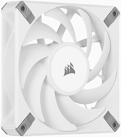 Corsair AF120 Elite, High-Performance 120mm PWM Fluid Dynamic Bearing Fan with AirGuide Technology (Low-Noise, Zero RPM Mode Support) Single Pack - White