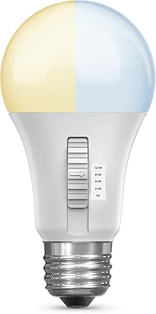 Feit Electric LED Color Selectable Timer Intellibulb - A19 with an E26 Medium Base Light Bulb - 60W Equivalent - 15 Year Life - 800 Lumen - 2700K Soft White and 5000K Daylight