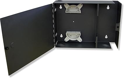 Fiber Optic Wall Mount Enclosure Box, holds 2 LGX footprint panels or modules for a maximum capacity of 48 fibers,Black