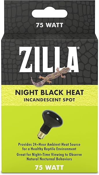 Zilla Incandescent Spot Bulb, for Nocturnal Reptile Species, Night Black