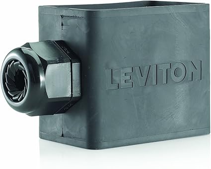 Leviton 3059-2E Portable Outlet Box, Single-Gang, Standard Depth, Pendant Style, Cable Diameter 0.590-Inch 1.000-Inch, Black