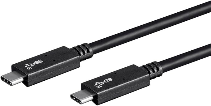 Monoprice USB Type-C to Type-C 3.1 Gen 2 Cable - 10Gbps, 5 Amp, 30AWG, 1.6 Feet, Black - Essential Series