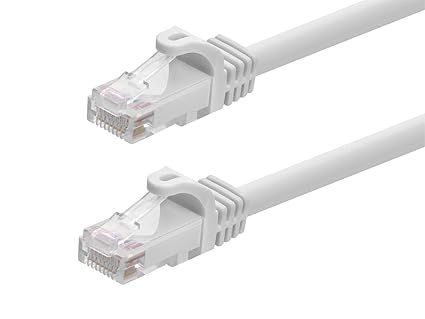 Monoprice Cat6 6in White Patch Cable UTP 24AWG 550MHz Pure Bare Copper Snagless RJ45 Flexboot Series Ethernet Cable