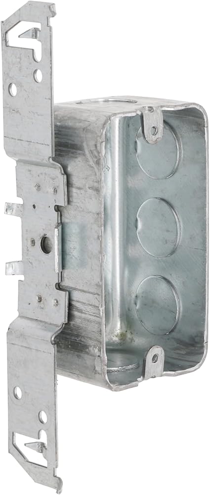 Hubbell-Raco 662 1-7/8-Inch Deep, 1/2-Inch End Knockouts, Wood/Metal Stud Bracket Welded 4-Inch by 2-Inch Handy Box, Steel,Gray