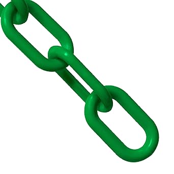 Mr. Chain Plastic Barrier Chain, Green, 2-Inch Link Diameter, 50-Foot Length (50004-50)