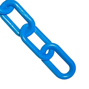 Mr. Chain Plastic Barrier Chain, Sky Blue, 2-Inch Link Diameter, 50-Foot Length (50024-50)