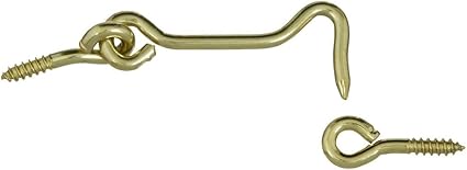 National Hardware N118-133 V2001 Hooks and Eye in Solid Brass,2-1/2 Inch