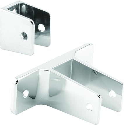 Prime-Line 656-2896 Panel Bracket Wall Kit, For 1 In. Panels, Zinc Alloy, Chrome Plated (Single Pack)