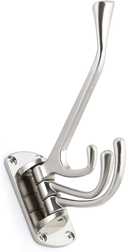 Richelieu Hardware NH027300195 Nystrom Triple Utility Swivel Hook, Brushed Nickel