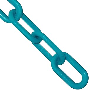 Mr. Chain Plastic Barrier Chain, Turquoise, 5-Inch Link Diameter, 100-Foot Length (60056-100)