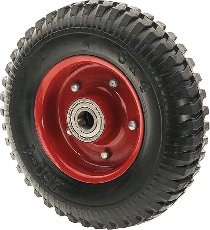 Steelex D2648 8-Inch Single Wheel with Double Bearing, Red