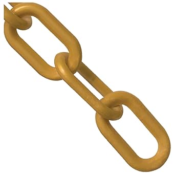 Mr. Chain Plastic Barrier Chain, Gold, 3-Inch Link Diameter, 25-Foot Length (80009-25)