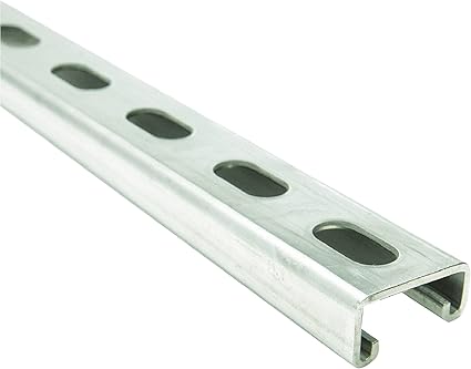 1-5/8 in. x 13/16 in. 14 Gauge Metal Strut Channel with Slotted Back Electro-Galvanized 2ft. (SC14-2-EG), Silver