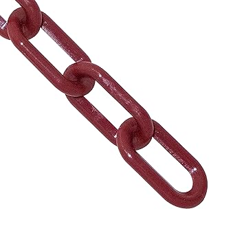 Mr. Chain Heavy-Duty Plastic Barrier Chain, Crimson, 2-Inch Link Diameter, 500-Foot Length (51058-500)