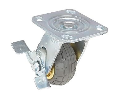 Vestil CST-VE-4X2FF-SWB Flat-Free Swivel with Brake Caster 4 in. Diameter x 2 in. Width 440 Lb. Capacity Dark Gray