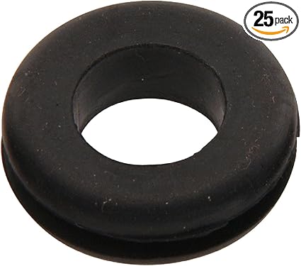 55052 Groove Rubber Grommet, 7/16 by 3/16 by 5/16-Inch, 25-Pack , Black