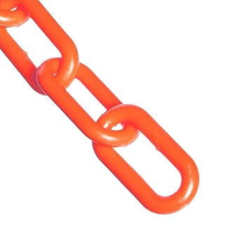 Mr. Chain Plastic Barrier Chain, Traffic Orange, 4-Inch Link Diameter, 100-Foot Length (40013-100)