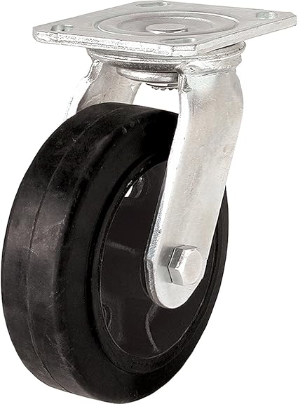 Shepherd Hardware 9493 1400-Series 6-Inch Mold-On Rubber Swivel Plate Caster, 410-lb Load Capacity