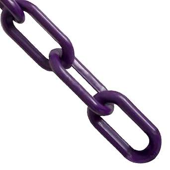 Mr. Chain Plastic Barrier Chain, Purple, 3-Inch Link Diameter, 25-Foot Length (80023-25)