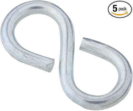 National Hardware N121-350 V2072 Closed S Hooks in Zinc plated, 5 pack