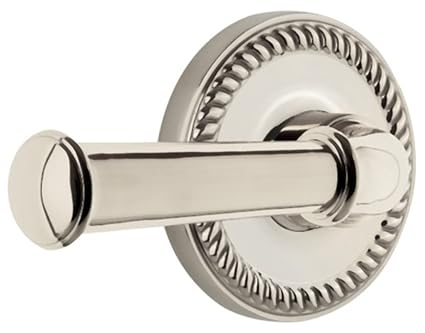 Grandeur Newport Rosette Privacy Georgetown Lever in Polished Nickel