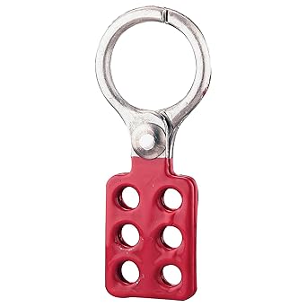 American Lock Lockout Hasp, Vinyl Coated Steel Hasp, 1 in. Jaw Clearance, ALO80, Red