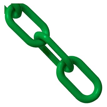 Mr. Chain Plastic Barrier Chain, Green, 3-Inch Link Diameter, 25-Foot Length (80004-25)