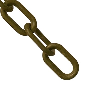 Mr. Chain Plastic Barrier Chain, Khaki Gold, 2-Inch Link Diameter, 100-Foot Length (50007-100)