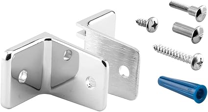 Prime-Line 656-8342 Two Piece Wall Brackets, 1-3/4 In., Zinc Alloy, Chrome Plated Finish (2 Pack)