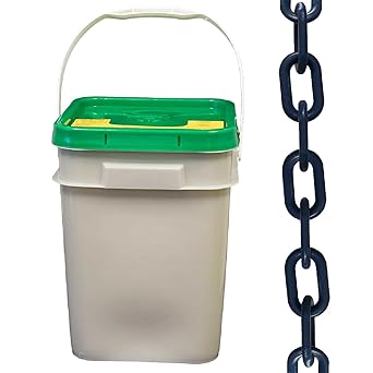 Mr. Chain Heavy-Duty Plastic Barrier Chain Pail, Cobalt Blue, 2-Inch Link Diameter, 120-Foot Length (51066-P)