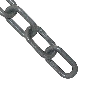 Mr. Chain Plastic Barrier Chain, Slate Gray, 2-Inch Link Diameter, 25-Foot Length (50057-25)