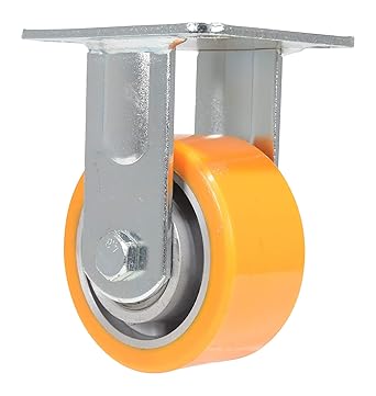 Vestil CST-VE-4X2PUA-R Polyurethane Rigid Caster 4 in. Diameter x 2 in. Width 660 Lb. Capacity Orange/Gray