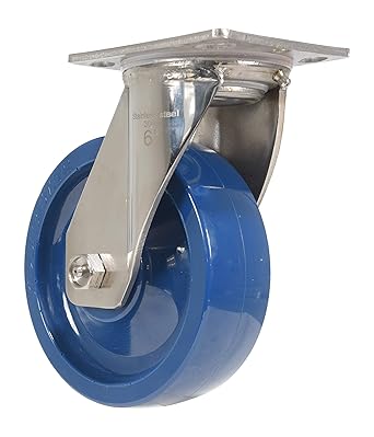 Vestil CST-F-SS-6X2SP-S Dark Blue Wheel with Alloy Steel and Swivel (6 x 2. inches /1 x 6 inches, 1 inches Offset)