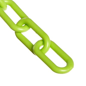 Mr. Chain Plastic Barrier Chain, Safety Green, 5-Inch Link Diameter, 25-Foot Length (60014-25)