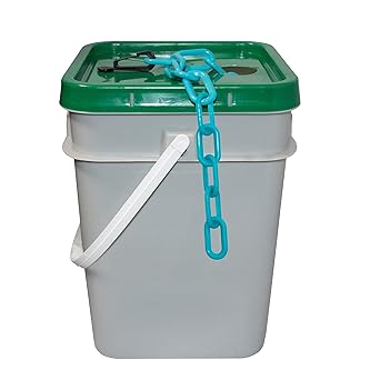 Mr. Chain Plastic Barrier Chain Pail, Turquoise, 3-Inch Link Diameter, 70-Foot Length (80056-P)