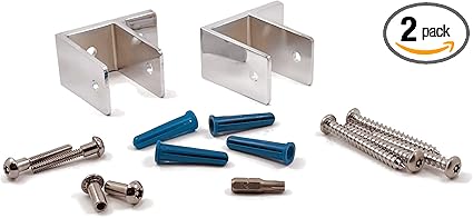 Pilaster Pack-2 One Ear Brackets w/ Fasteners Die Cast Zamac for 1-1/4 in. Panel Thickness