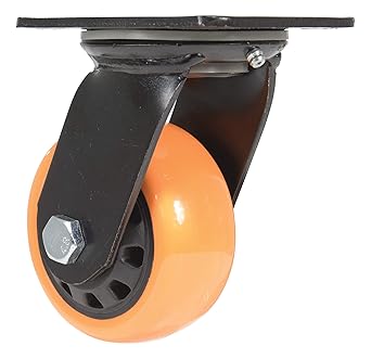 Vestil CST-BN-4X2PUP-S Polyurethane Swivel Caster 4 in. Diameter x 2 in. Width 594 Lb. Capacity Orange/Black