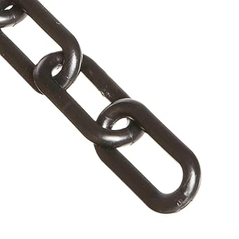 Mr. Chain Plastic Barrier Chain, Black, 3-Inch Link Diameter, 25-Foot Length (80003-25)