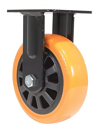 Vestil CST-BN-6X2PUP-R Polyurethane Rigid Caster 6 in. Diameter x 2 in. Width 836 Lb. Capacity Orange/Black