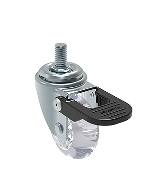 L10 Series, GLEED 210 Gel Clear FPI, Swivel Brake Caster, 2