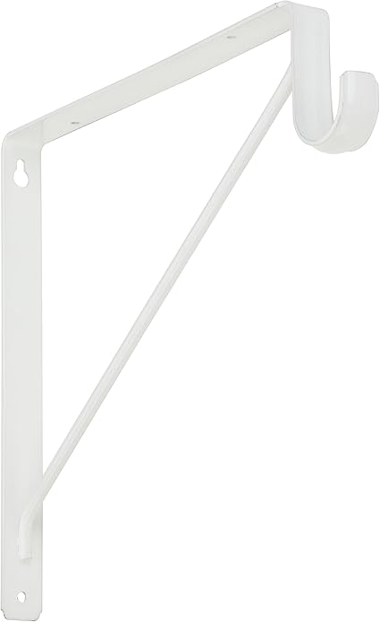 Stanley Hardware S822-094 108BC Heavy Duty Shel and Rod Bracket in White