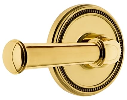 Grandeur Soleil Rosette Privacy Georgetown Lever in Polished Brass