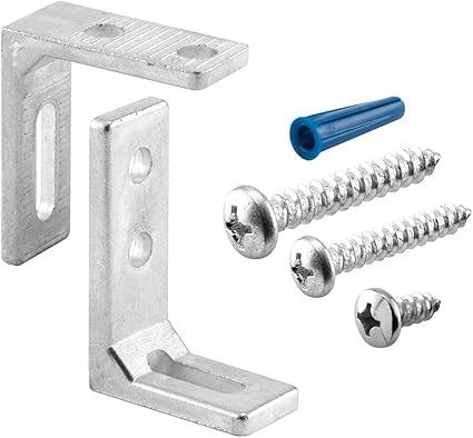 Prime-Line 656-9408 Pilaster Anchor Pack, 3/4 In. and Larger, L-Brackets with Fasteners (Single Pack)