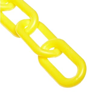 Mr. Chain Plastic Barrier Chain, Yellow, 1-Inch Link Diameter, 50-Foot Length (10002-50)