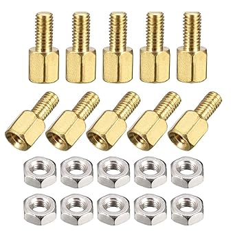 uxcell M3x5mm+6mm Male-Female Brass Hex PCB Motherboard Spacer Standoff Nuts for FPV Drone Quadcopter, Computer & Circuit Board 50pcs